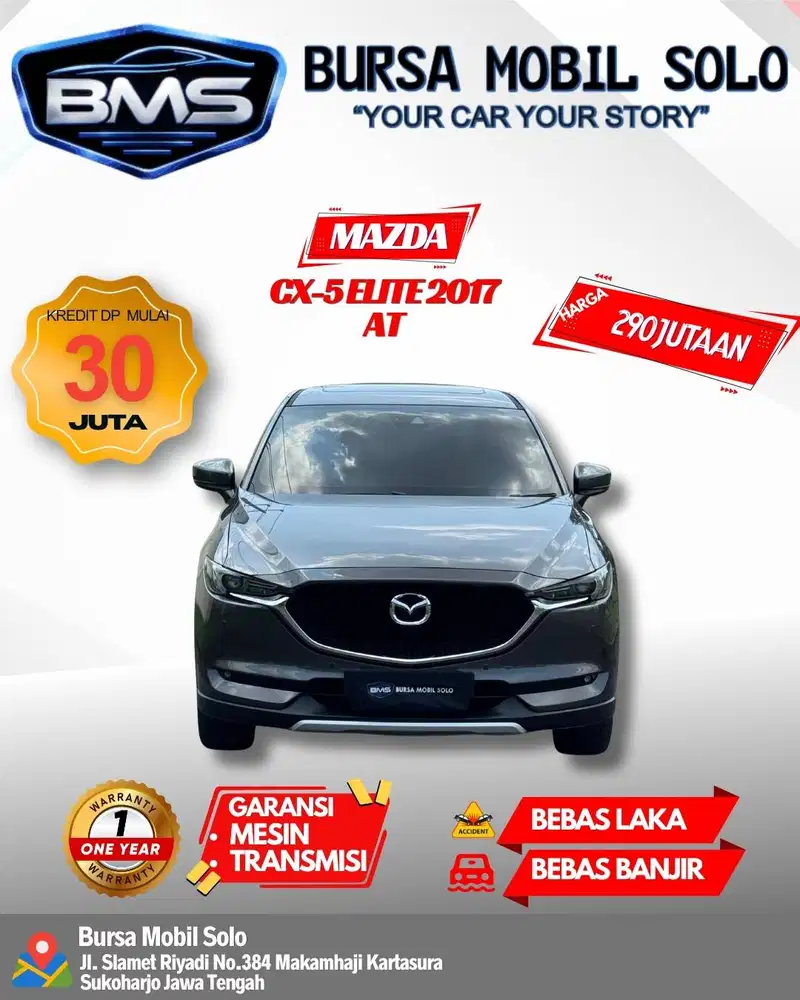 MAZDA CX-5 ELUTE 2017 MATIC TOP KONDISI DP RINGAN