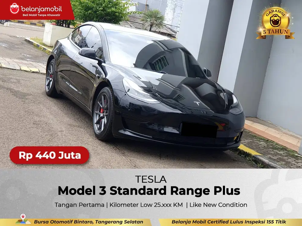 [GARANSI 5THN LOW KM] Tesla Model 3 Standard Range Plus 2020/2021/2022
