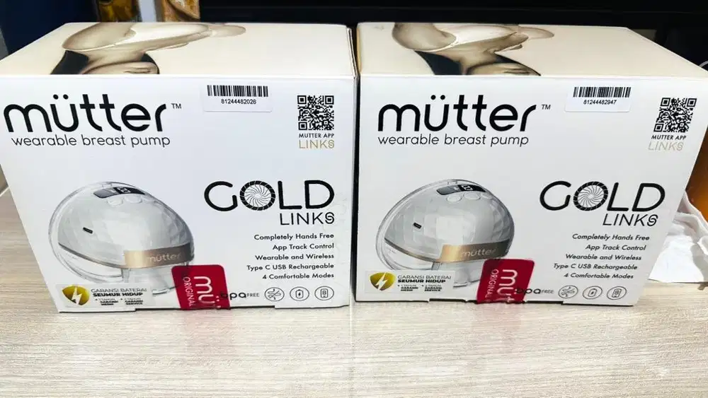 Pompa ASI Mutter Gold Links Sepasang