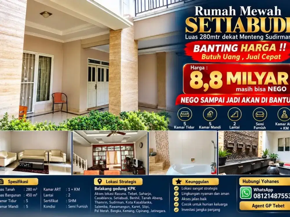 Rumah Setiabudi LT 280 m² Dekat Sudirman