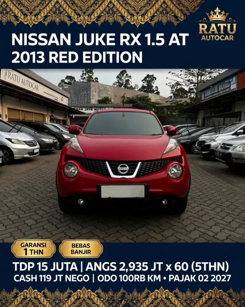 DP 15 JT ANGSURAN CUMA 2,9 JUKE RX MATIC 2013 RED
