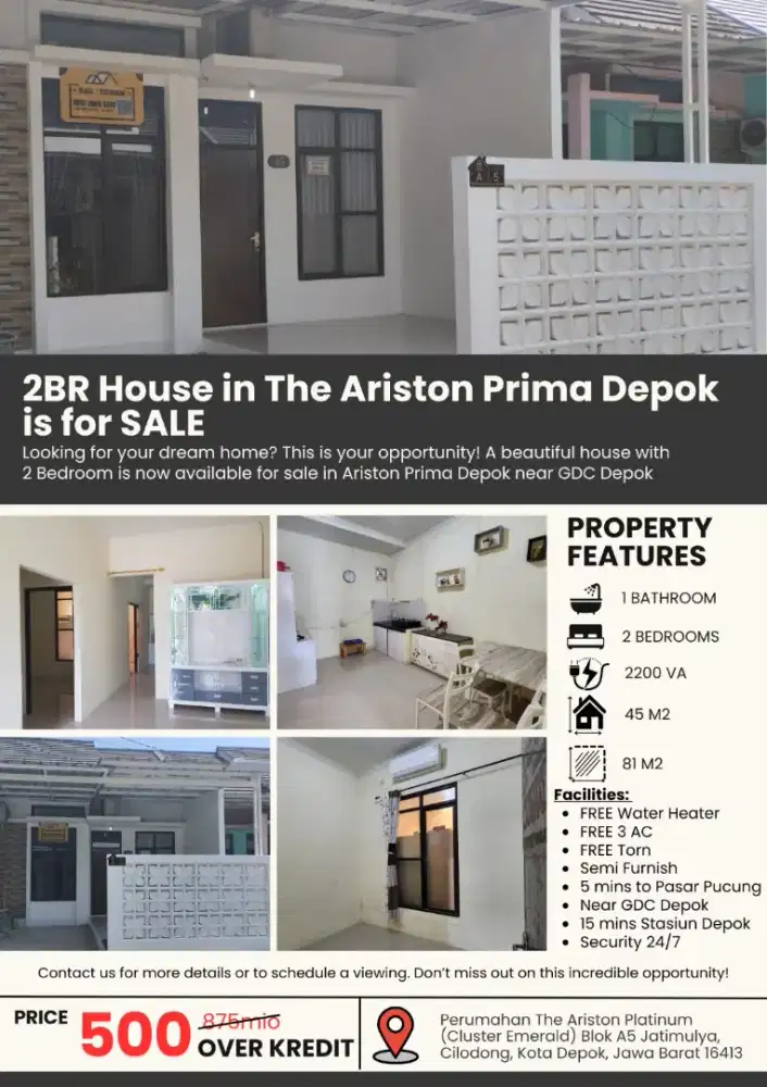 Dijual Rumah - Perumahan The Ariston Platinum