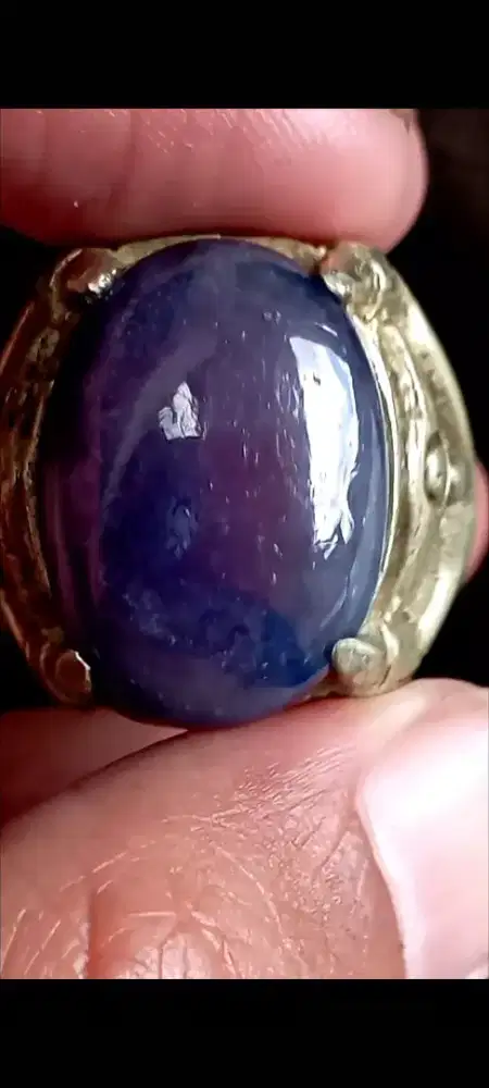 Blue safir campur Ruby antik unik langka jumbo
