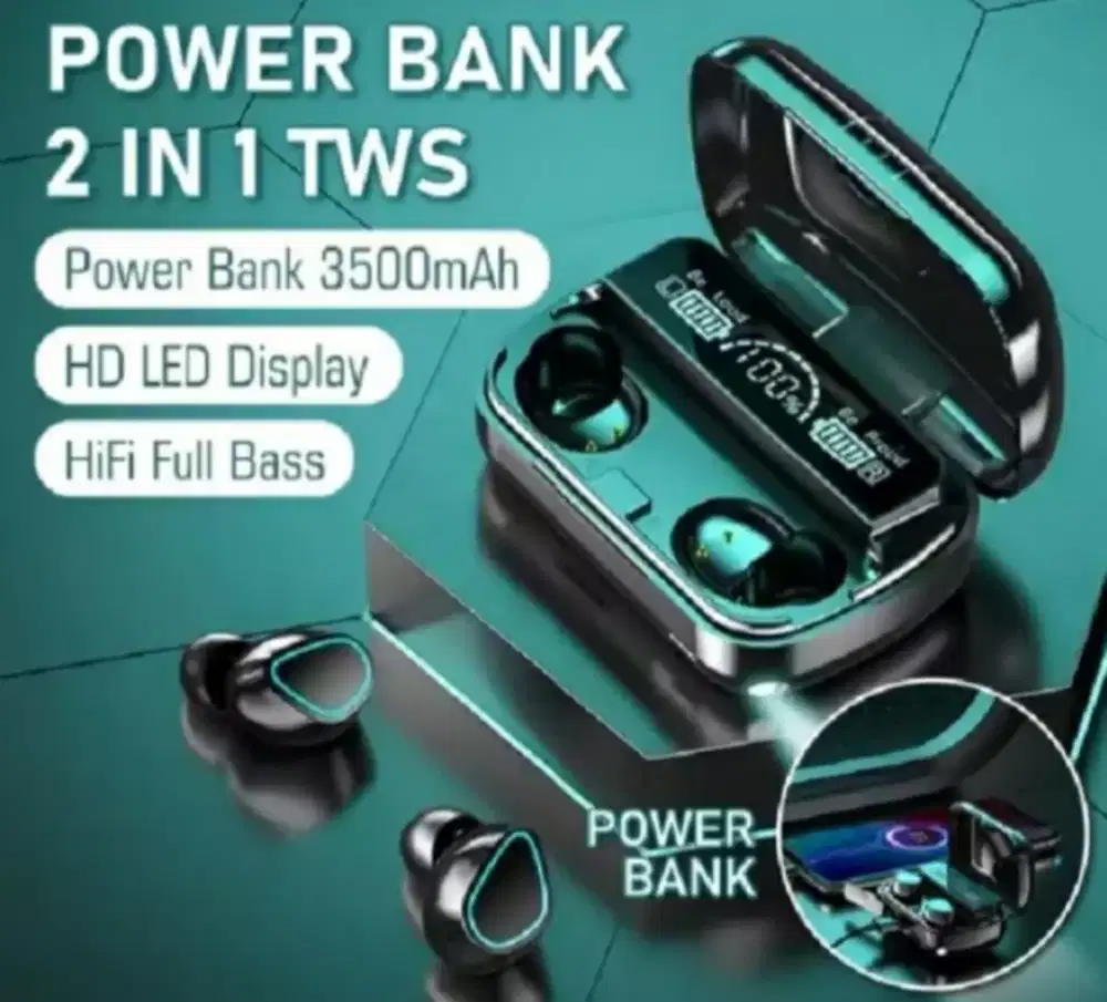 Headset Bluetooth TWS M10 Wireless LED Digital Display V.51