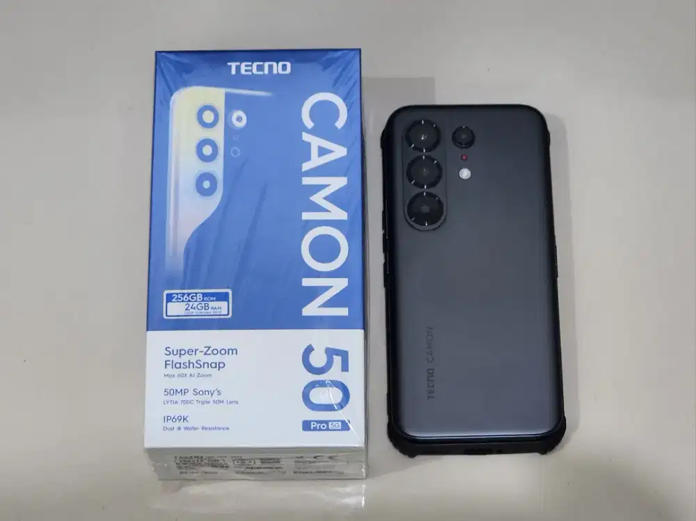 Tecno Camon 50 Pro 5G 12/256GB, Garansi Resmi Mei 27, Mulus, Fullset
