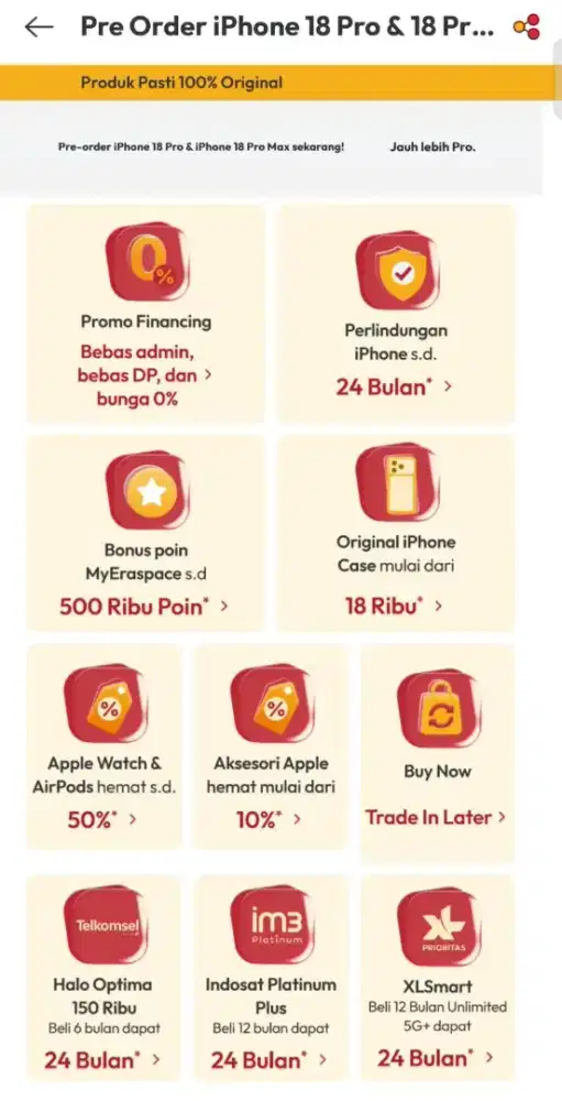 PO iPhone 18 Pro & Promax