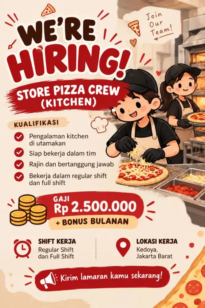 Join Us. Pizza staff