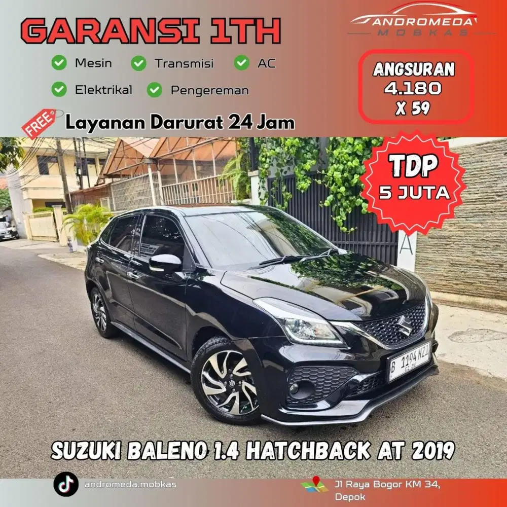 TDP TERMURAH 5 JT SUZUKI BALENO 1.4 HATCHBACK AT 2019 KONDISI ISTIMEWA