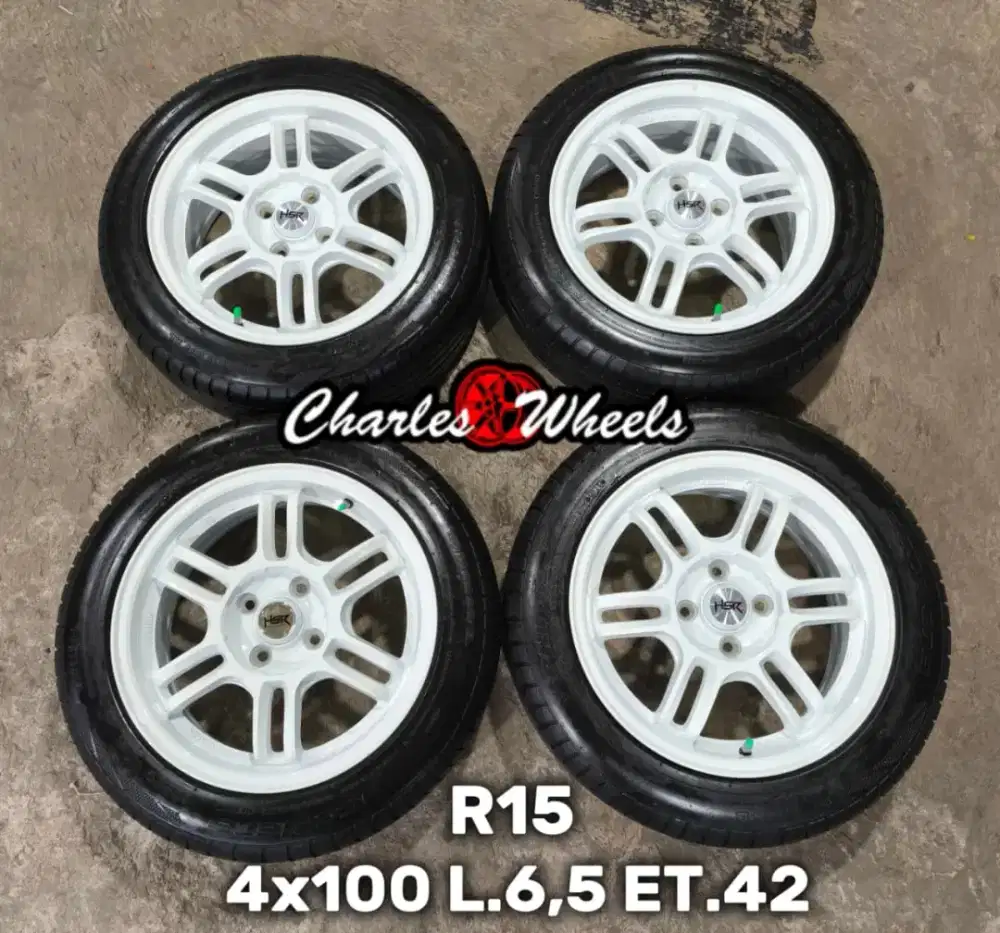 JUAL VELG HSR R15 4X100 Brio agya ayla sigra dll