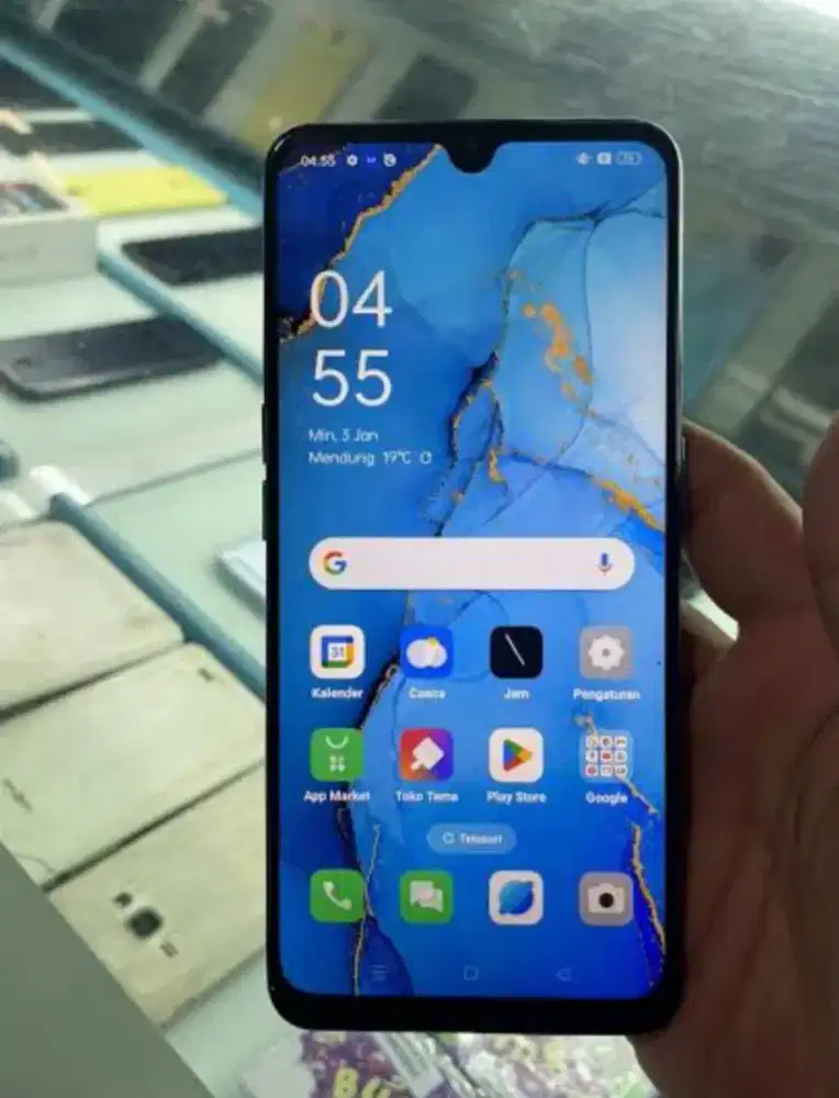 Dijual hp Oppo Reno 3 8/128 finger on di layar