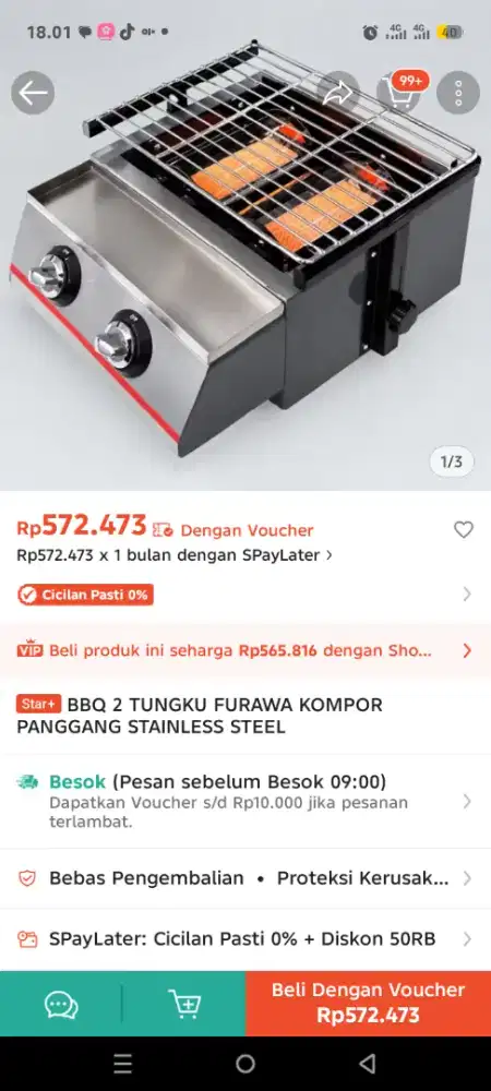 Prelove pemangang kompor 2 tungku