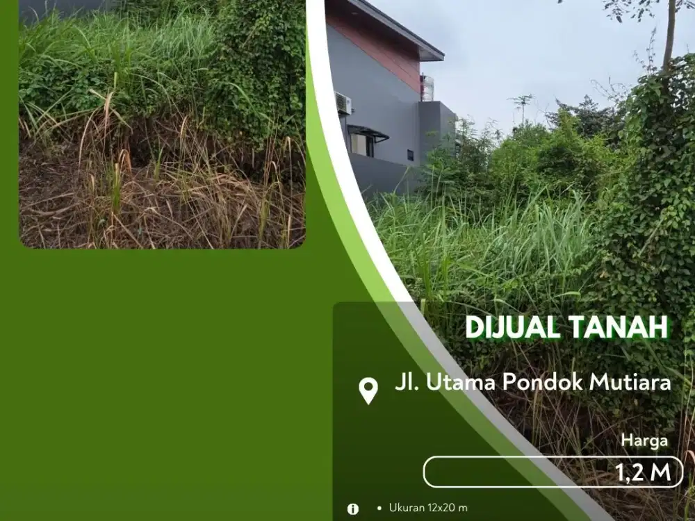 Dijual Tanah Tepi Jalan Komplek Pondok Mutiara Pekanbaru Kota!