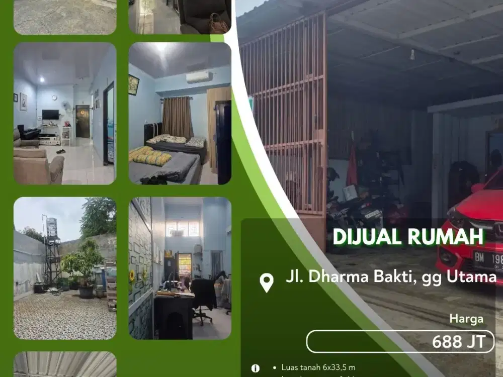 Dijual Rumah Jalan Dharma Bakti Gang Utama Pekanbaru Kota Siap Huni!
