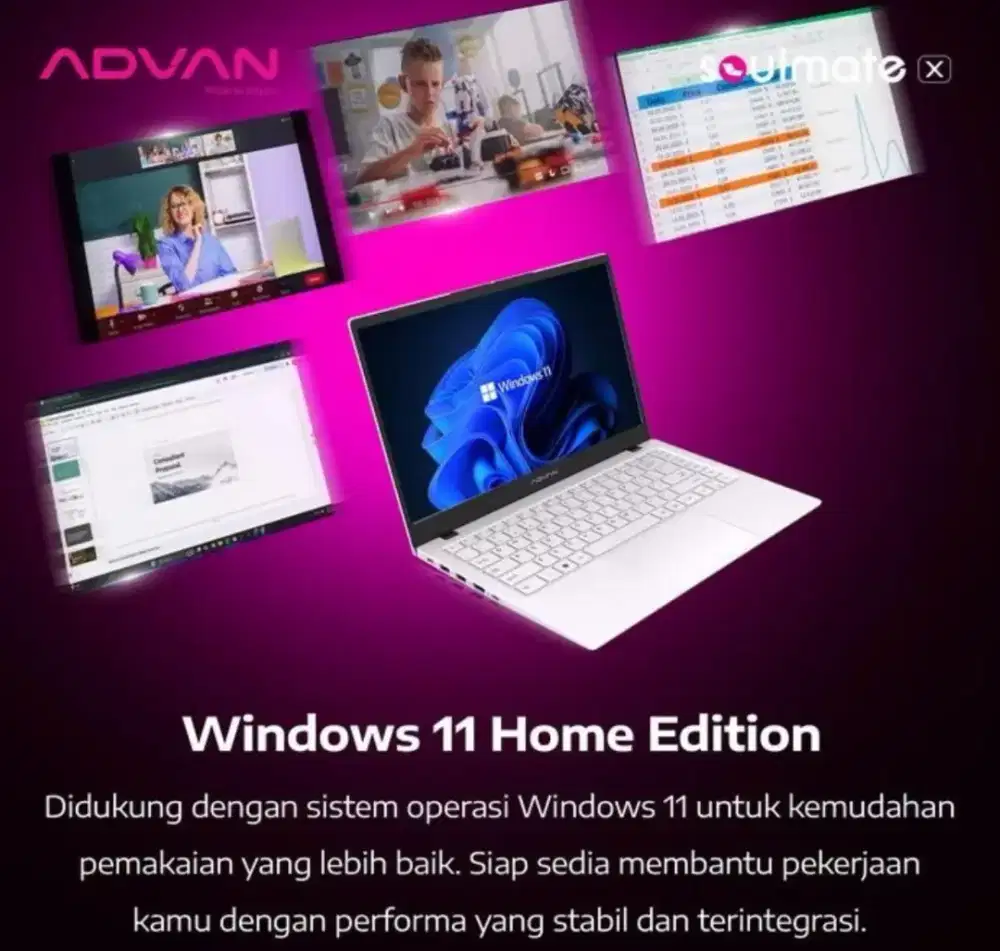 Advan Soulmate X | 14 inch FHD | AMD 3020e | 4GB/128GB