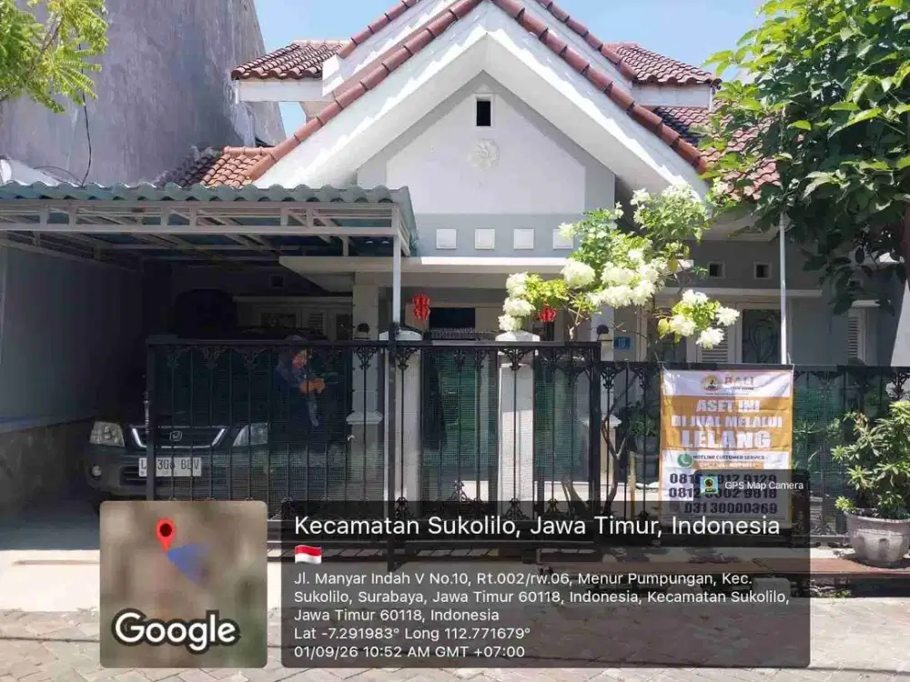 Dijual Via Lelang Rumah di Sukolilo Surabaya