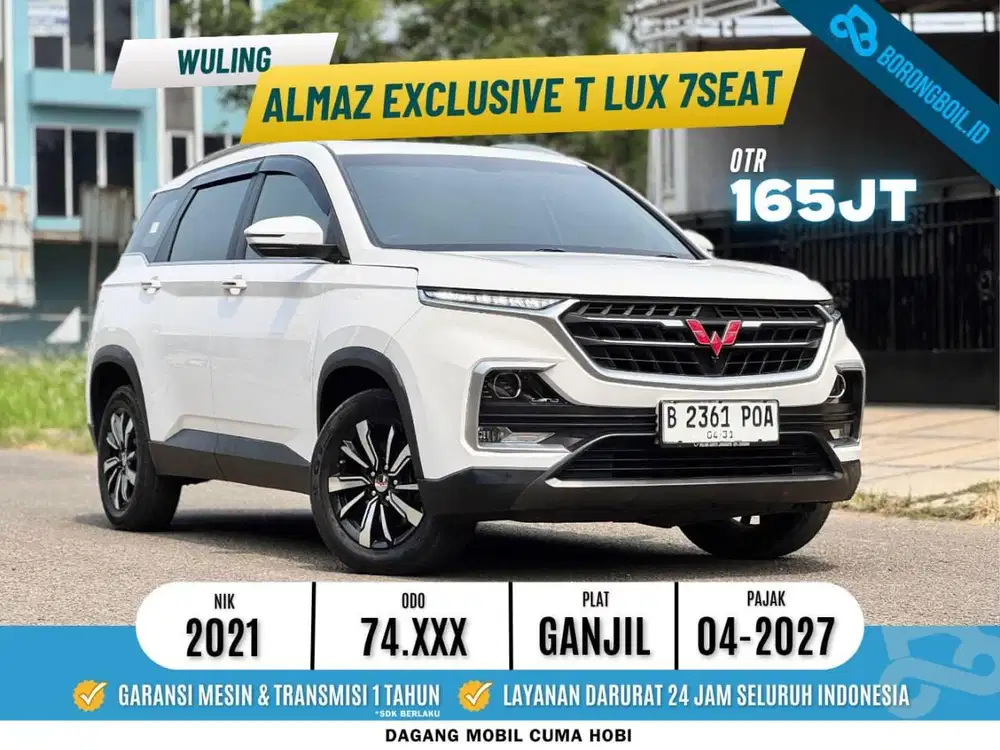 MURAH WULING ALMAZ EXCLUSIVE 7 SEATER SUNROOF 2021 PUTIH ISTIMEWA