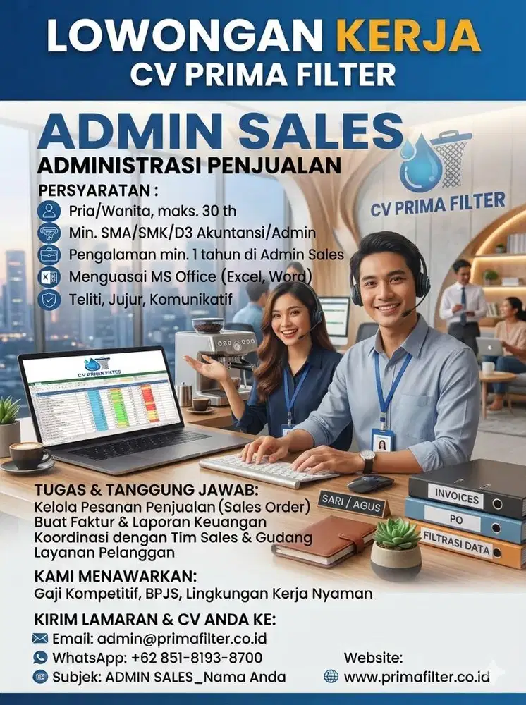 Dibutuhkan Segera Admin Sales