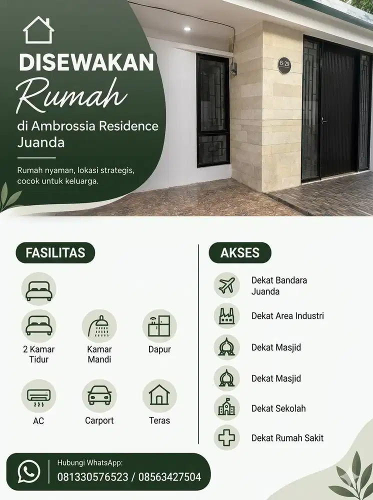 Disewakan Rumah dekat Bandara Juanda