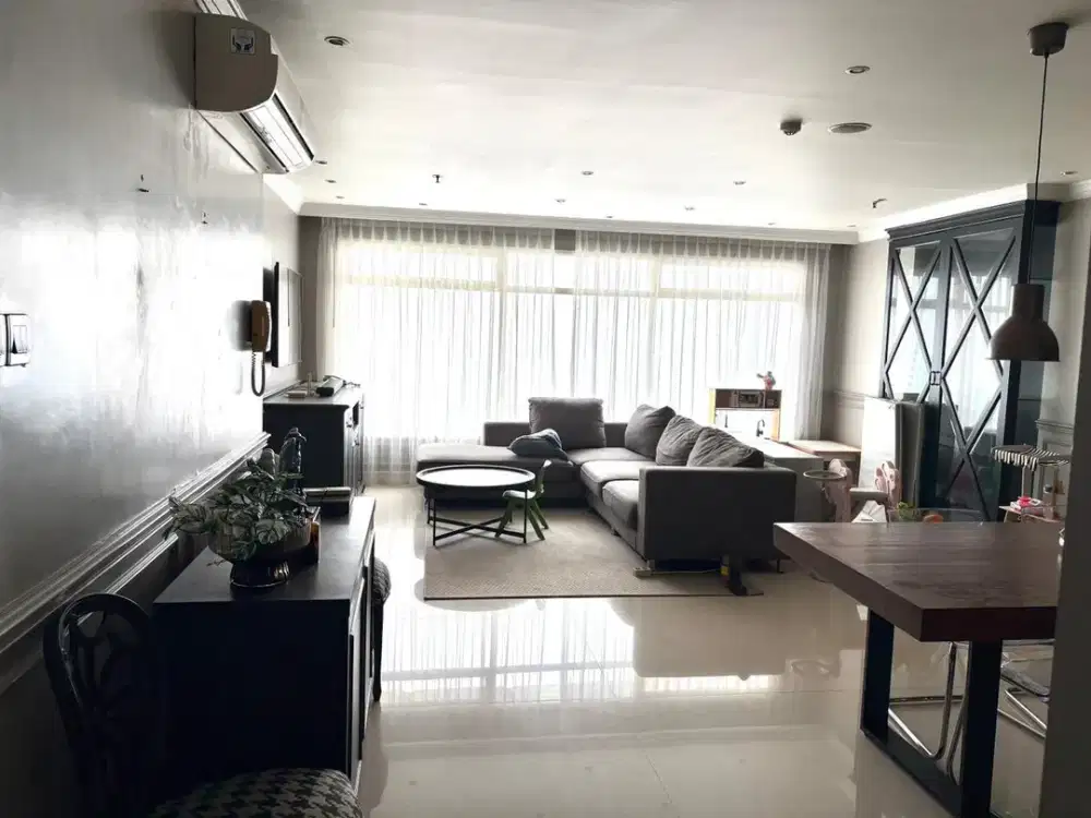 Disewakan Apartemen Pantai Mutiara, 150M², 2+1 BR, Sea View, Full Furnished, Rp 165 Juta/Thn