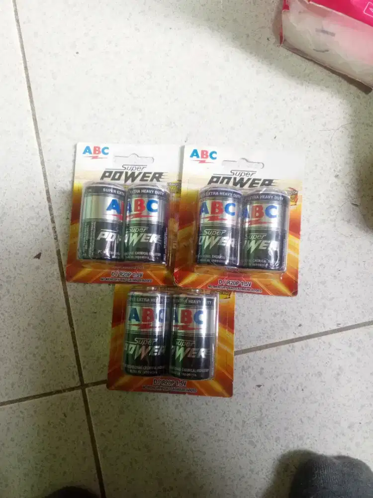 Baterai ABC Jumbo Super Power, tipe D/R20P