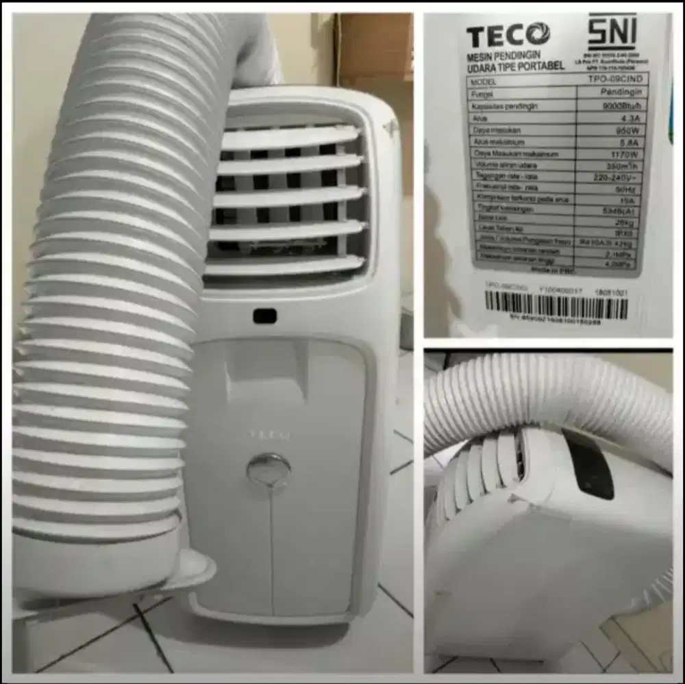Jual murah AC portable teco 1 pk spt foto TPO-09CIND,1.800.000 bs nego