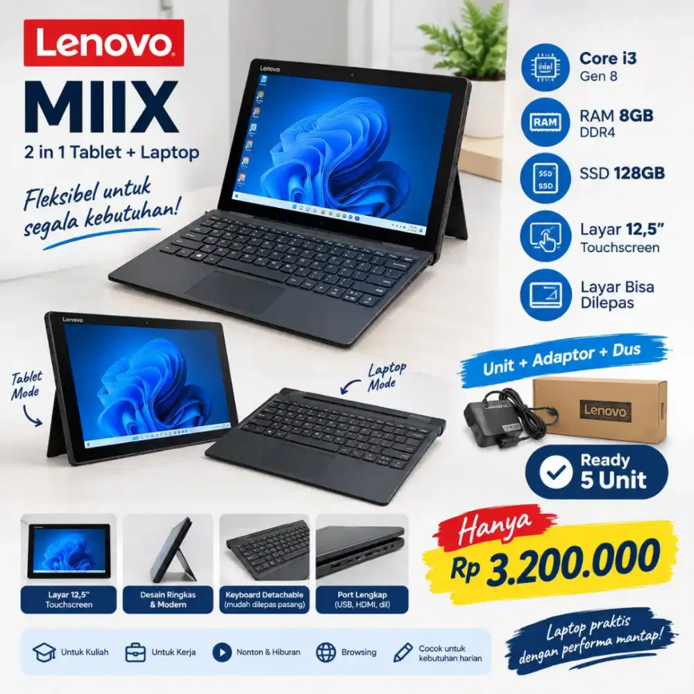 Laptop Lenovo dan Dell 3410