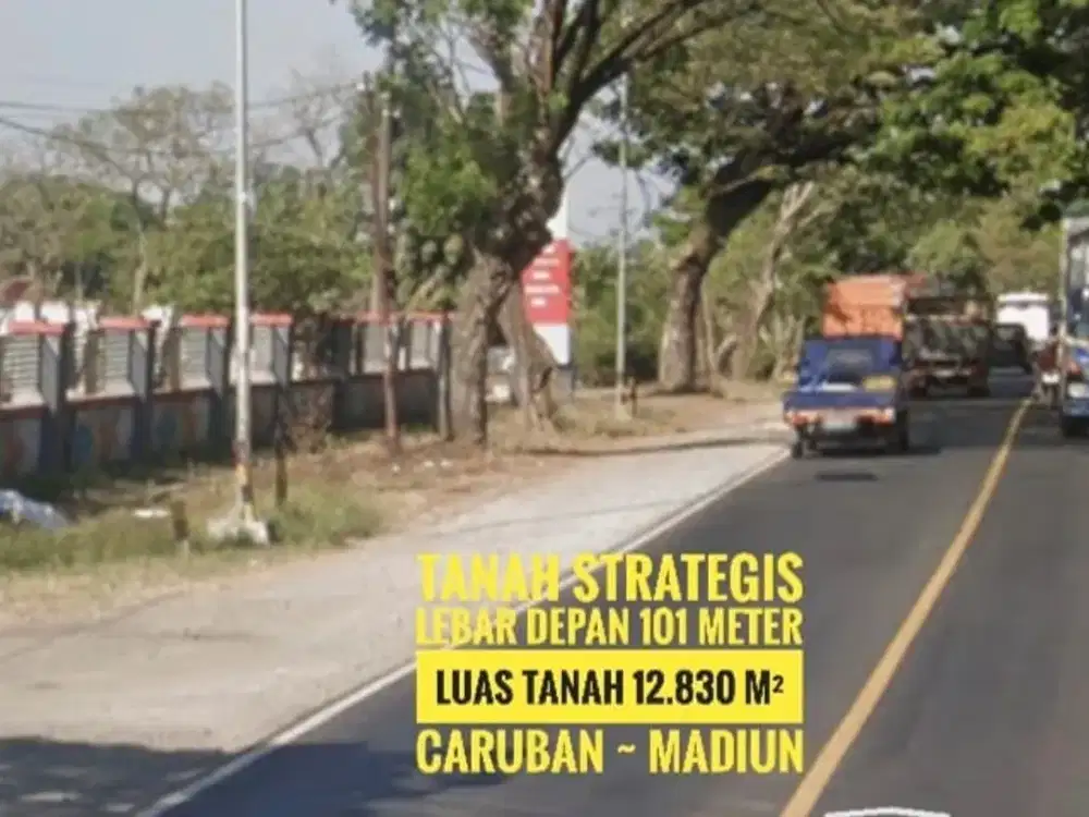 DIJUAL Tanah LD 101 mtr NOL Jalan Raya Propinsi, Caruban MADIUN, Strategis
