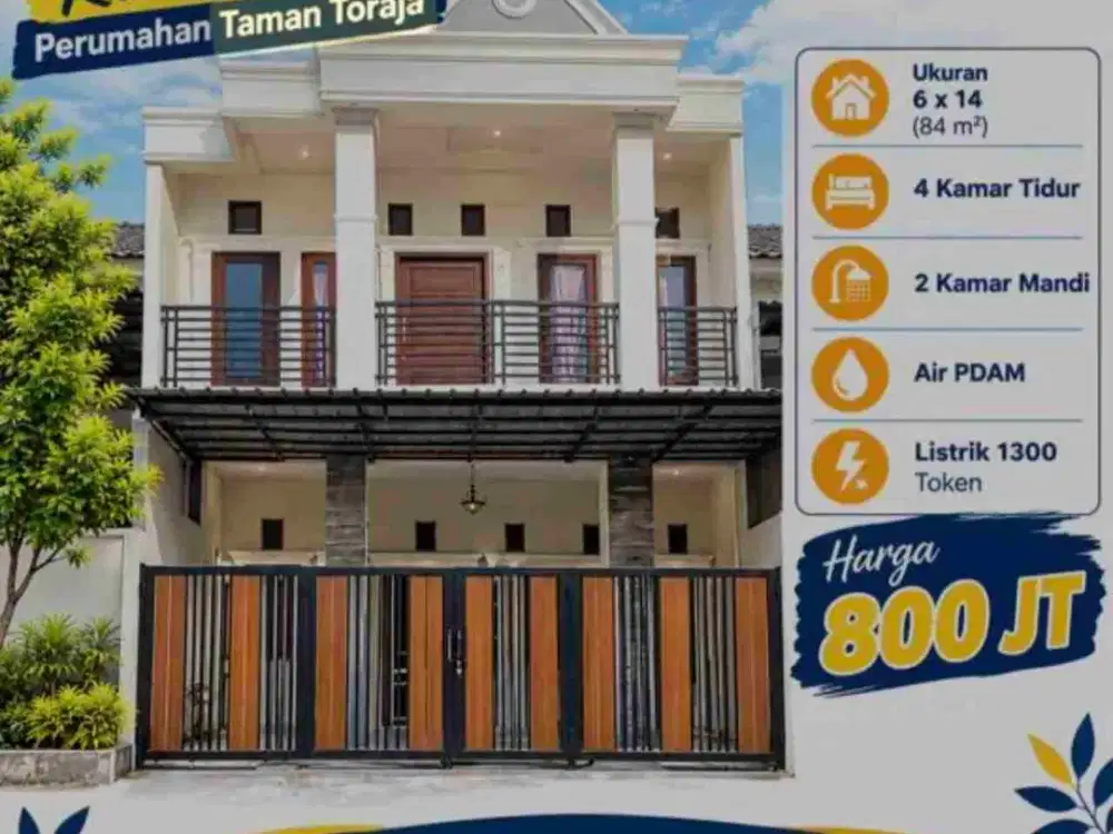 Dijual Rumah 2 lantai di Perum. Taman Toraja Tjg Bunga Makassar