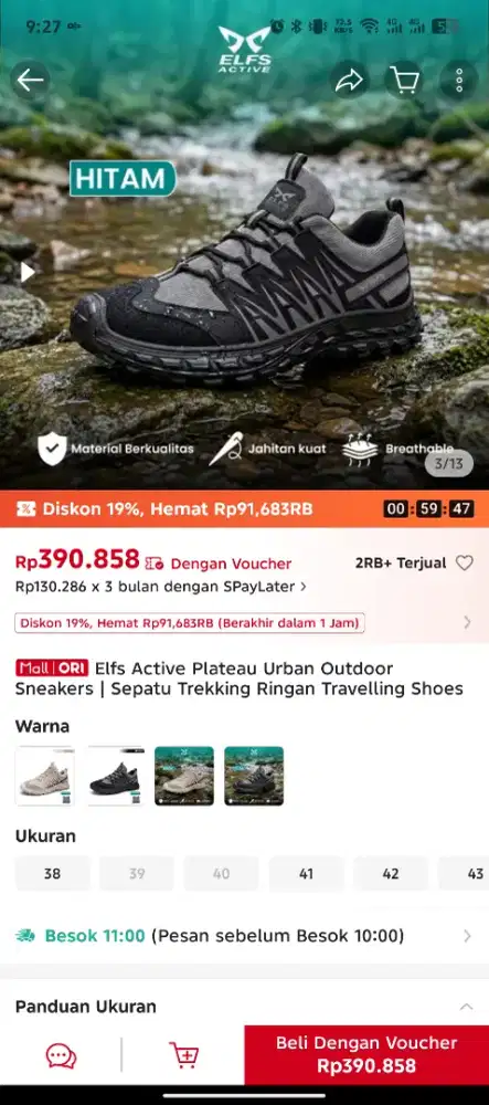 Sepatu Trekking 2x pakai