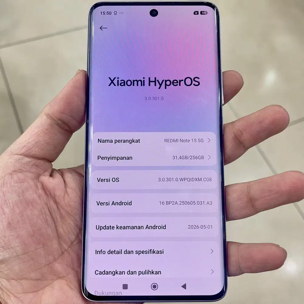 Xiaomi redmi note 15 5g ram 8 / 256 resmi fullset original