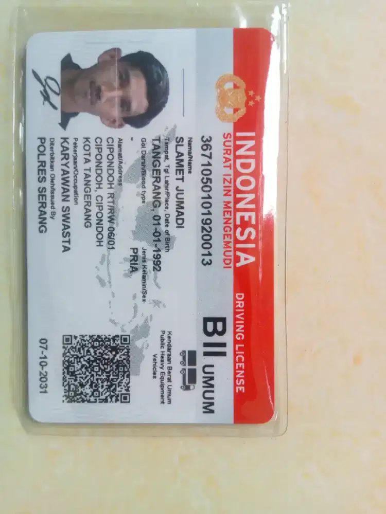Driver barang dan pribadi