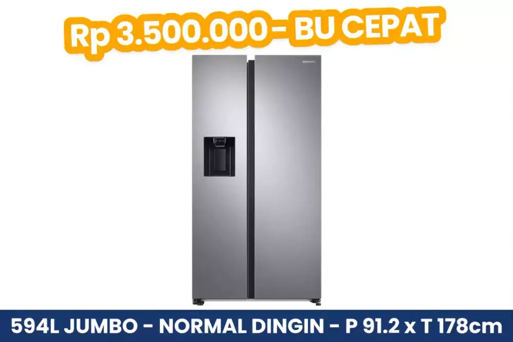 Jual cepat !!!  Kulkas SAMSUNG side by side INVERTER 2 pintu