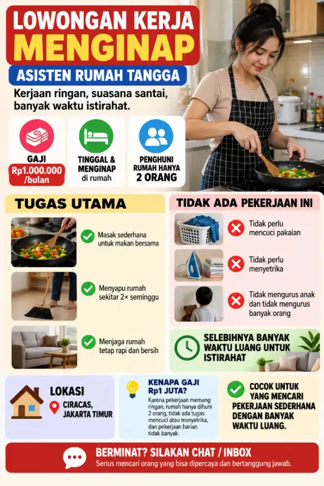 asisten rumah tangga santai menginap