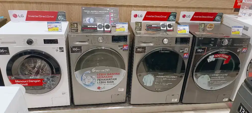 LG 8,5 Kg Mesin Cuci Front Loading Thinq Wifi Steam FV1285S3VS