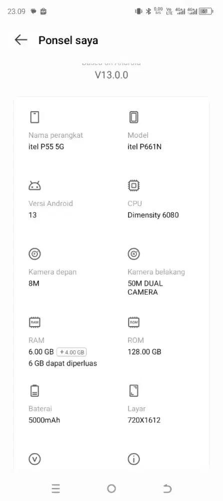 Jual hp itel p55 5G