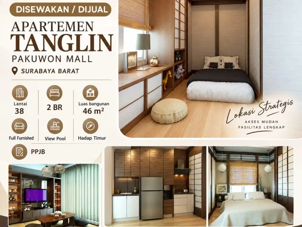 Disewakan Dijual apartemen Tanglin 2BR