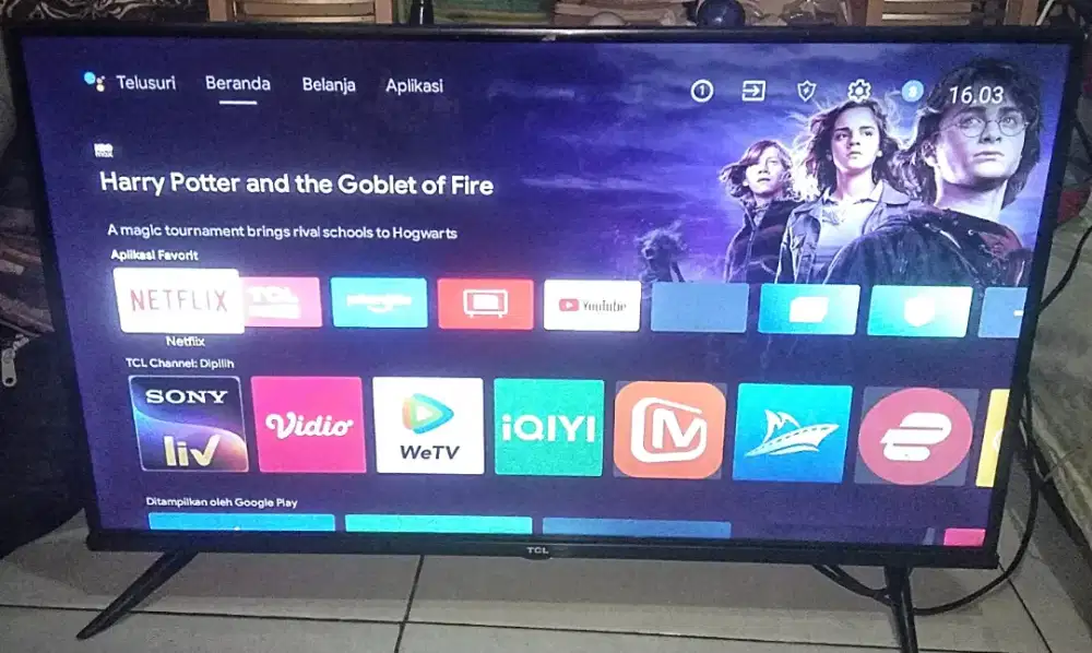 TV LED TCL 32 INC ANDROID&DIGITAL NETFLIX/YOUTUBE/ GBR BENING BAGUS