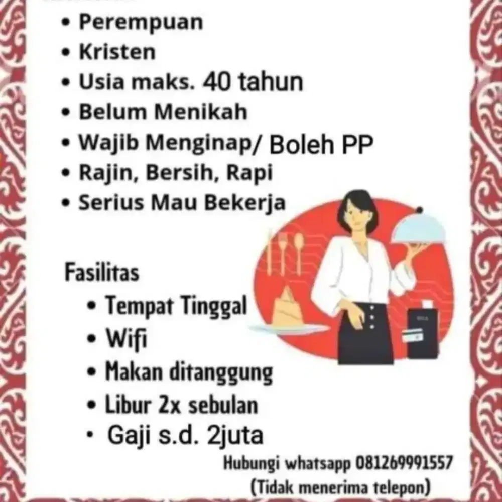 Lowongan kerja rumah makan khas batak
