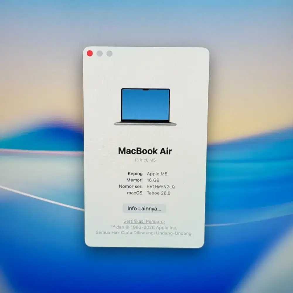 Macbook Air M5 13 Inch Ibox BNOB Ram 16 Ssd 512 Lengkap full set nota