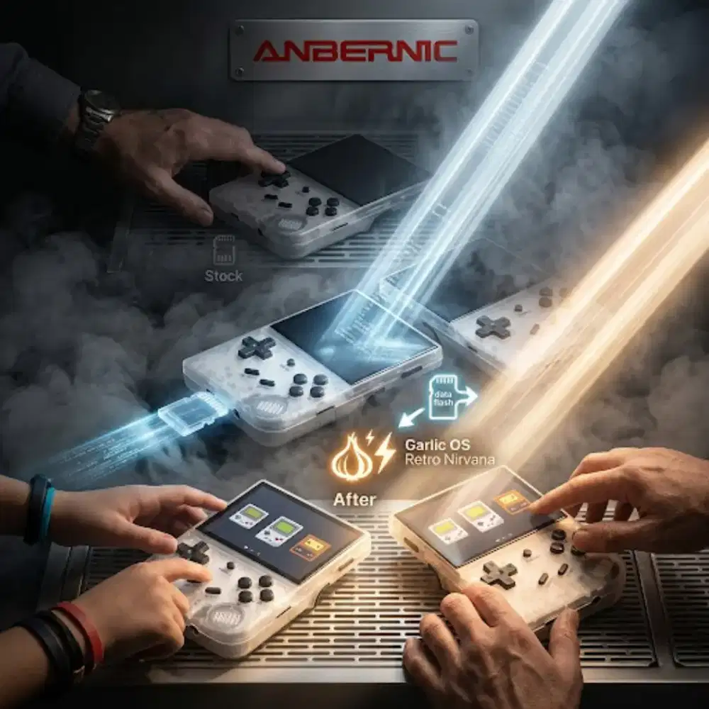 Jasa Reflashing Garlic OS, ArkOS, dARKOS (Anbernic RG35XX, R36S)