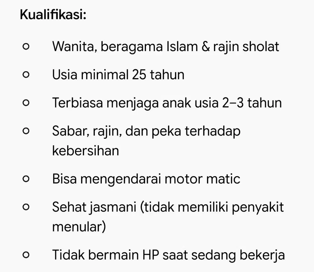 LOWONGAN KERJA PENGASUH ANAK DAN ART