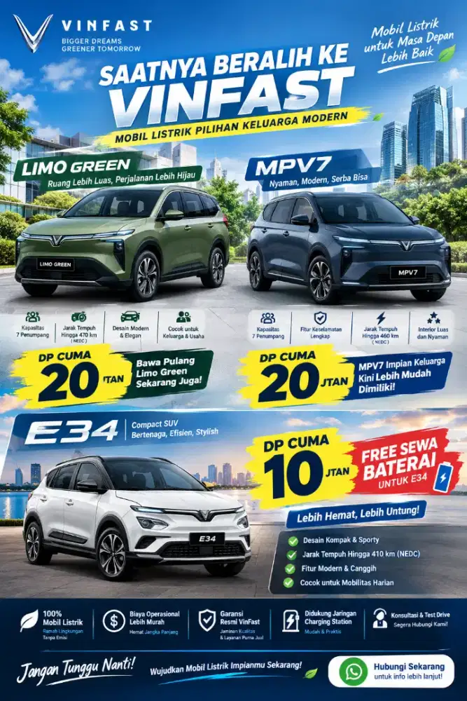 Vinfast e34 free sewa batrai