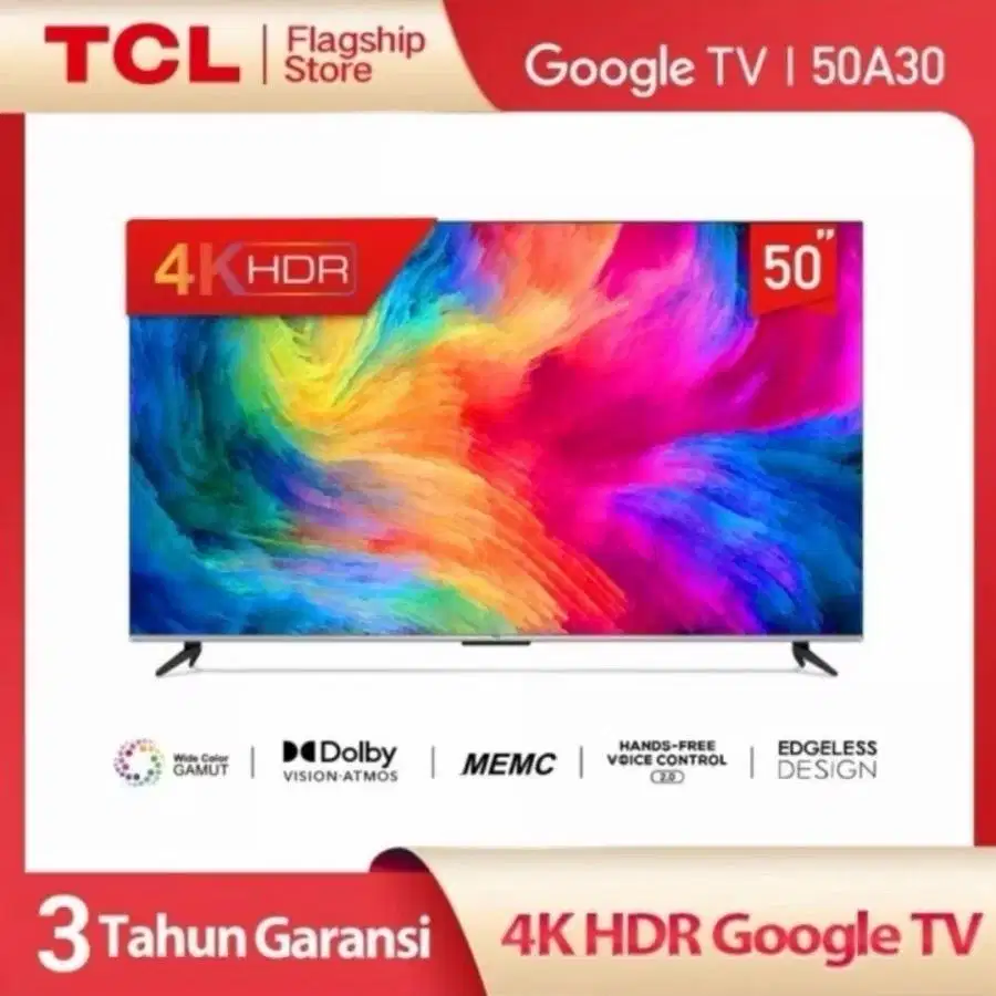 APIK 99% TCL 50A30 LED 50 inch 4K SMART GOOGLE TV ANDROID 11.0 UHD