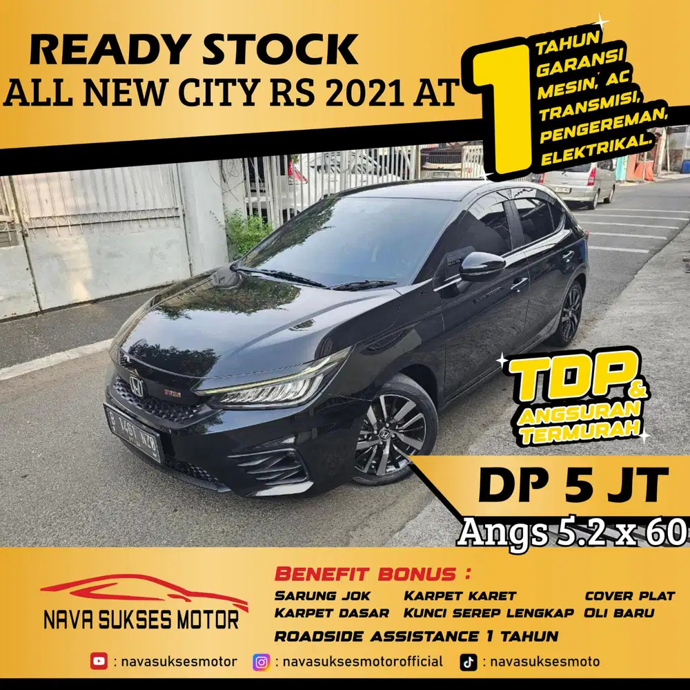 TDP 5Jt Angs Termurah All New City RS 2021 Matic Hitam Low Km Like New