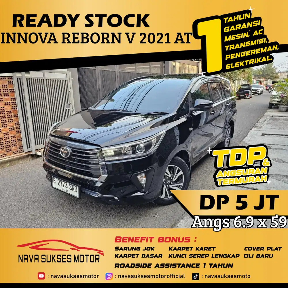 TDP 5 Jt Angs Termurah Innova Reborn V 2021 Matic Hitam Low Km LikeNew