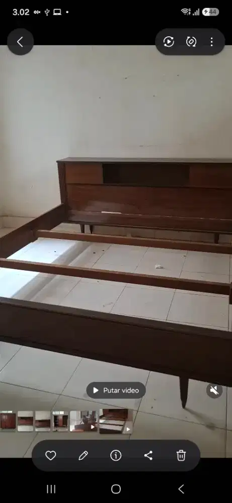 Ranjang dan Nakas Jati Doreng