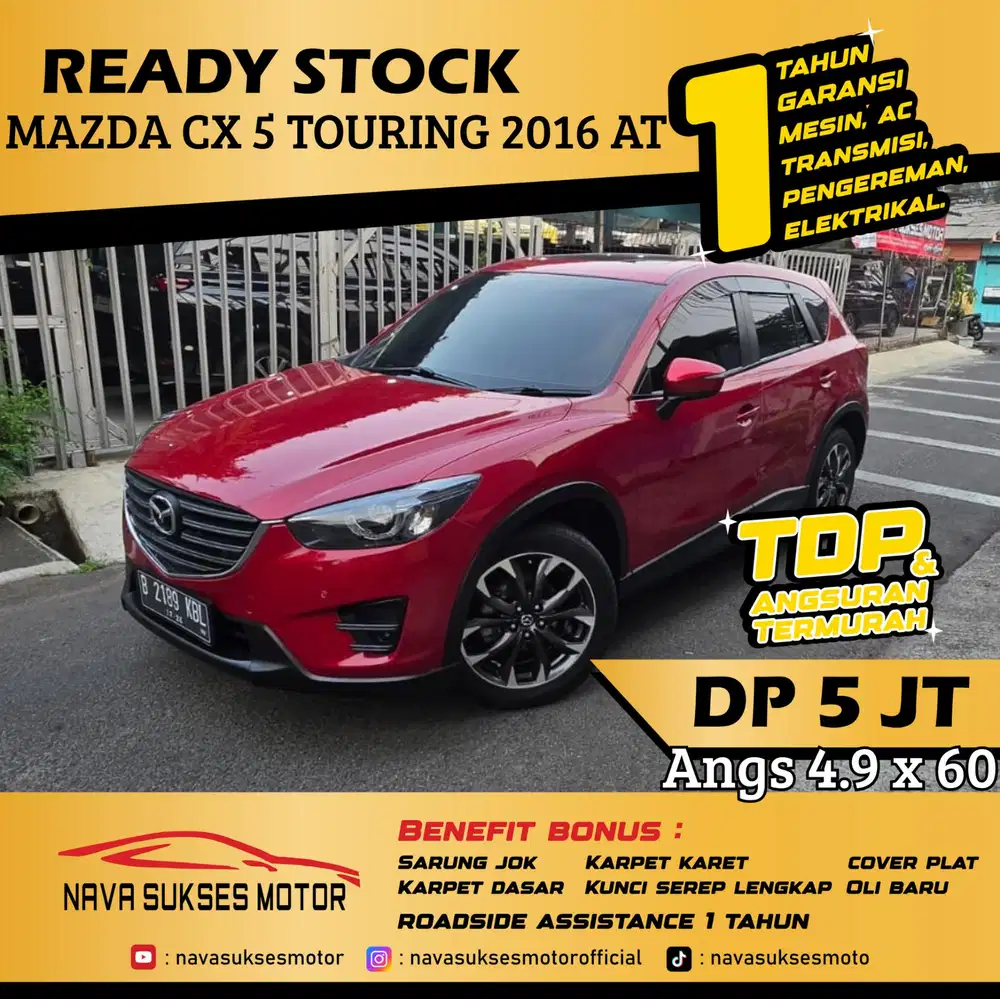TDP 5 Jt Angs Termurah Mazda Cx 5 Touring 2016 Matic Merah Low Km
