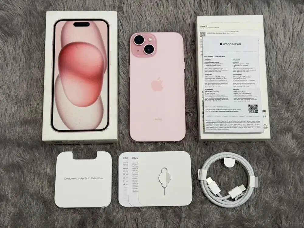 Iphone 15 256GB Pink BH 100% CC 0 Garansi iBox Juli 2027 (Open Box)