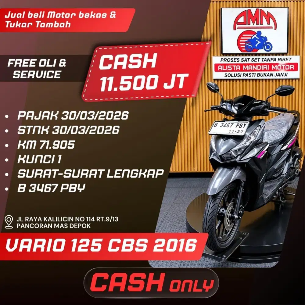 VARIO 125 CBS 2016 CASH ONLY ALISTA