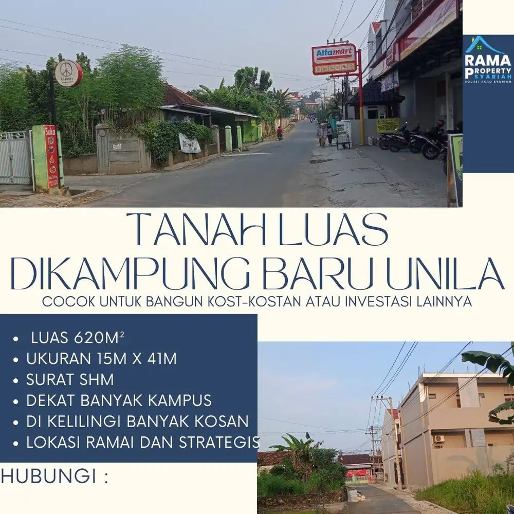 TANAH MURAH KAMPUS UNILA BANDAR LAMPUNG.